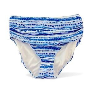 NICOLE MILLER STUDIO Blue and white tie-dye Bikini BOTTOM